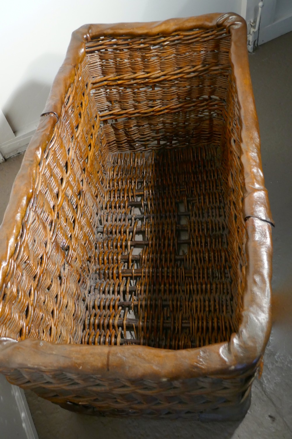 Edwardian G.P.O. Wicker Post or Mail Basket.