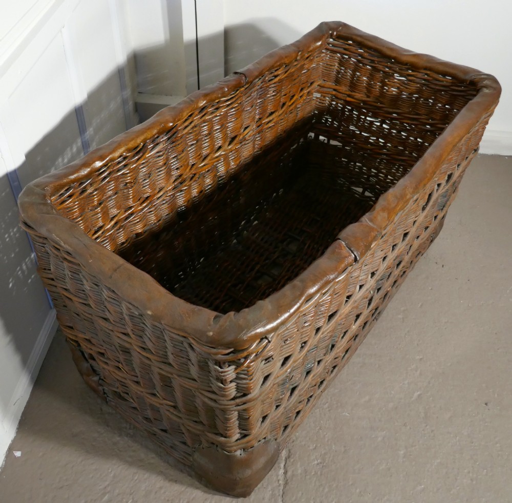 Edwardian G.P.O. Wicker Post or Mail Basket. View III