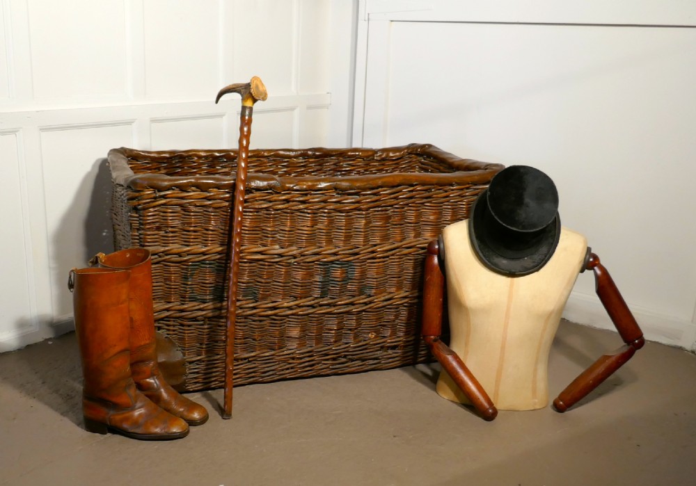 Edwardian G.P.O. Wicker Post or Mail Basket. View V