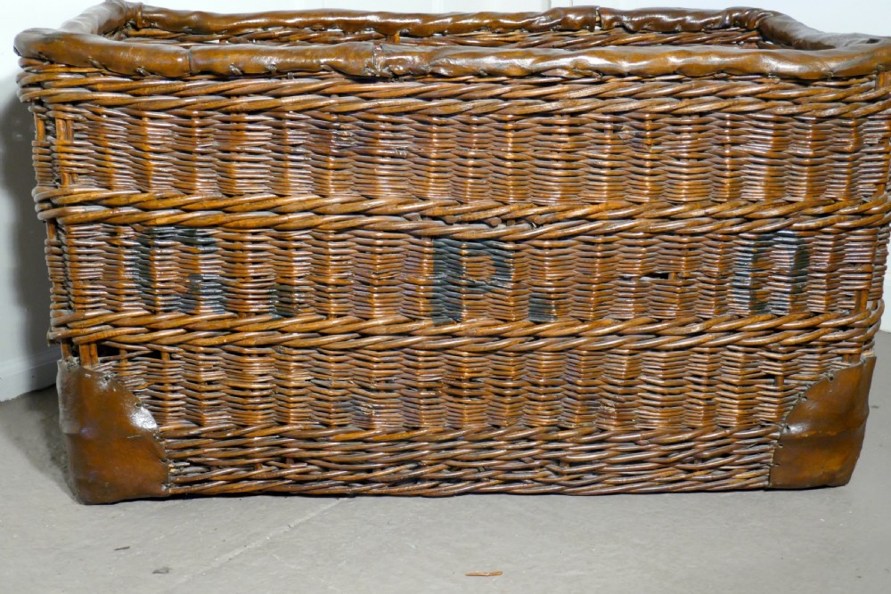 Edwardian G.P.O. Wicker Post or Mail Basket. View VI