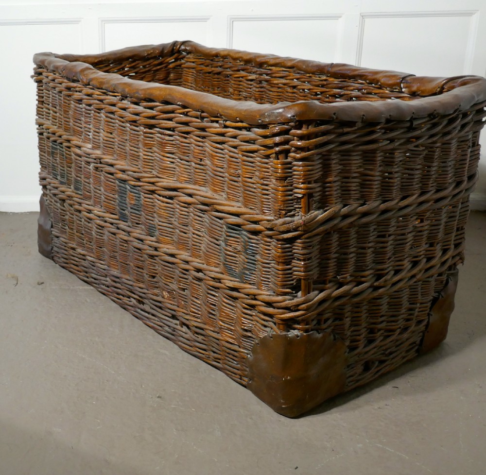 Edwardian G.P.O. Wicker Post or Mail Basket. View VII