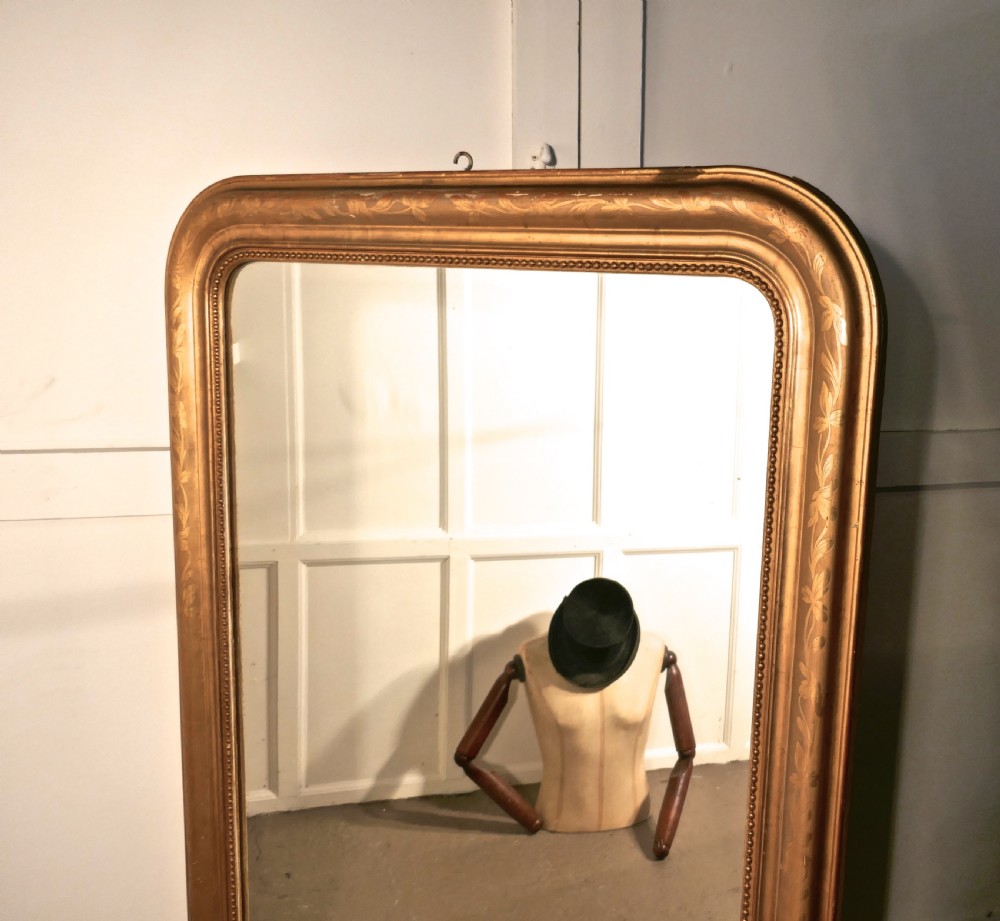 French 19th Century Louis Philippe Gold Mirror View IV