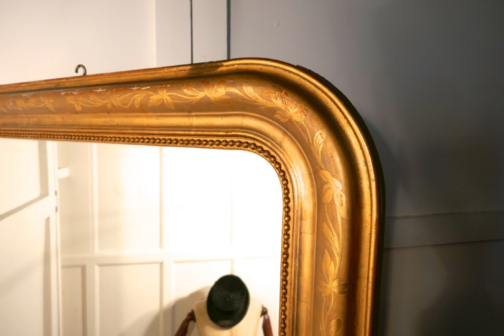 French 19th Century Louis Philippe Gold Mirror View VI