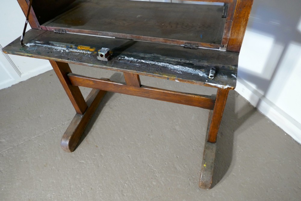 A Very Rare Large French Oak Studio Easel View V