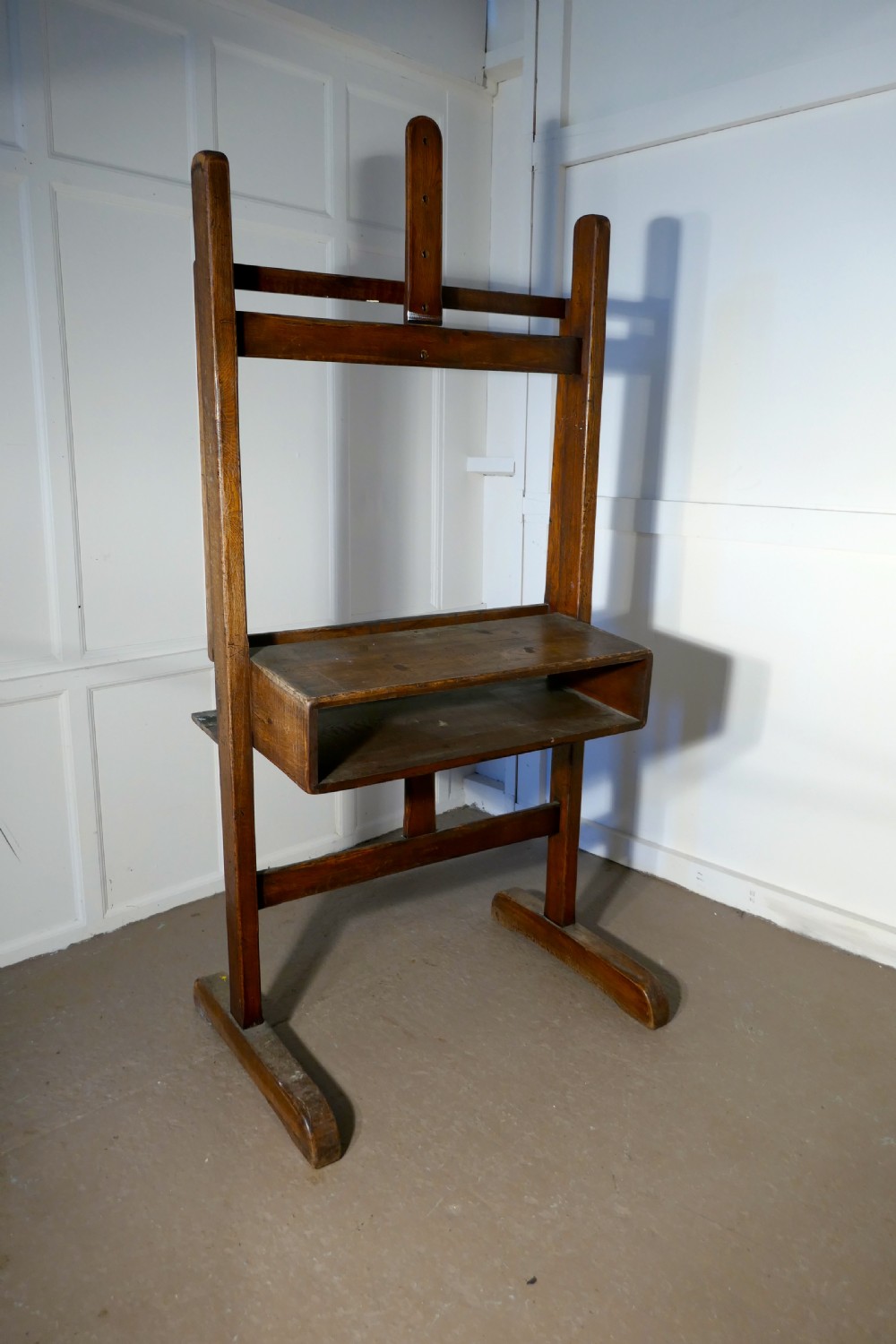 A Very Rare Large French Oak Studio Easel View X