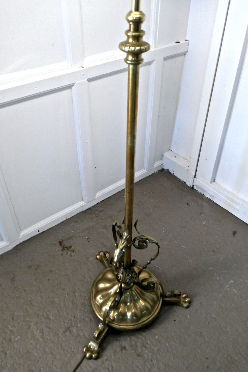 Arts and Crafts Brass Floor Lamp Rococo Standard Lamp View VI