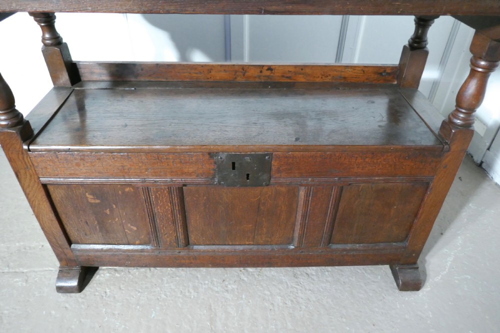 Oak Monks Bench Settle,  View II