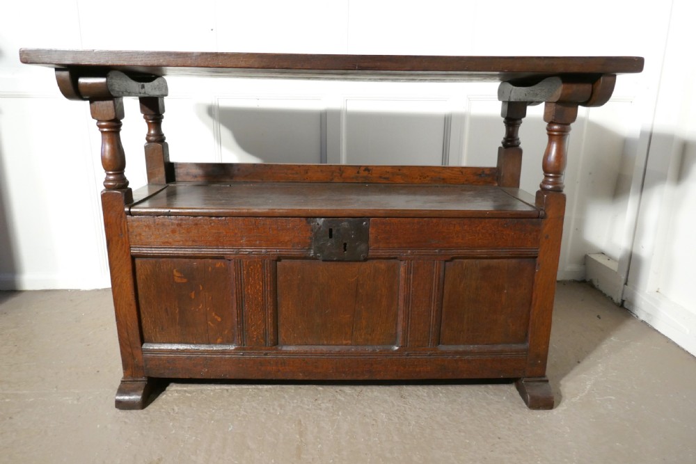 Oak Monks Bench Settle,  View IV