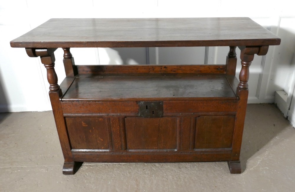 Oak Monks Bench Settle,  View V