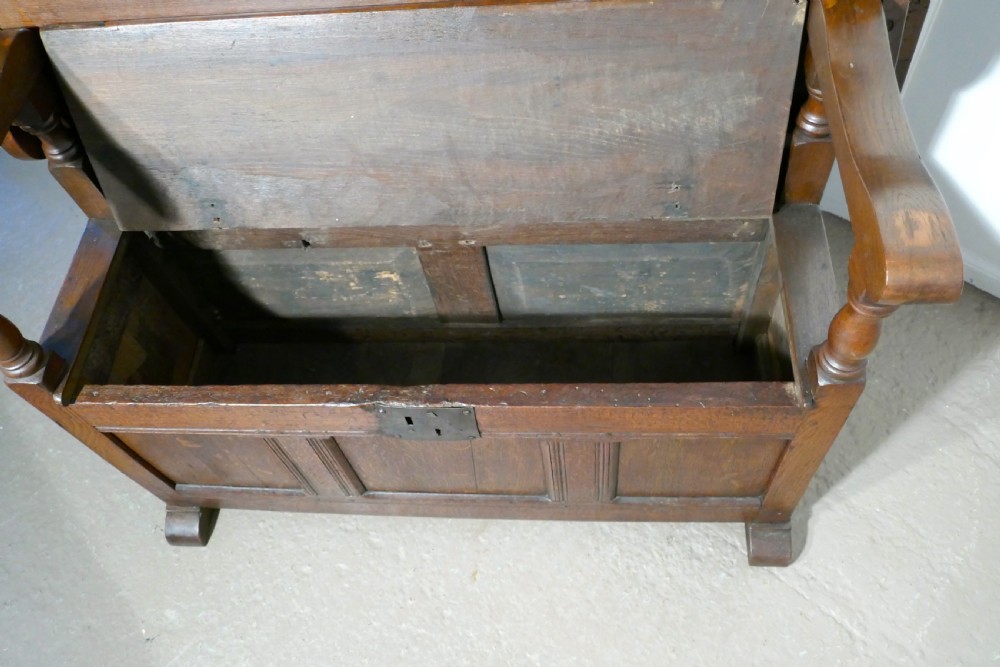 Oak Monks Bench Settle,  View VII