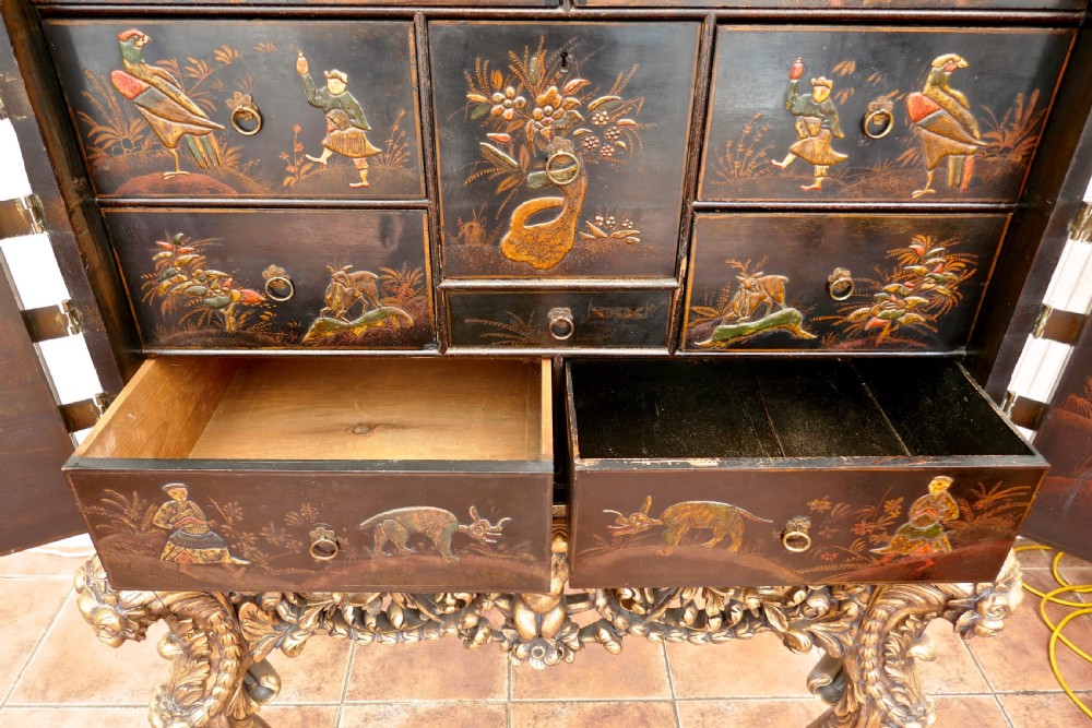 18th Century Japanned Collectors Cabinet on Stand, Clive of India  View XI