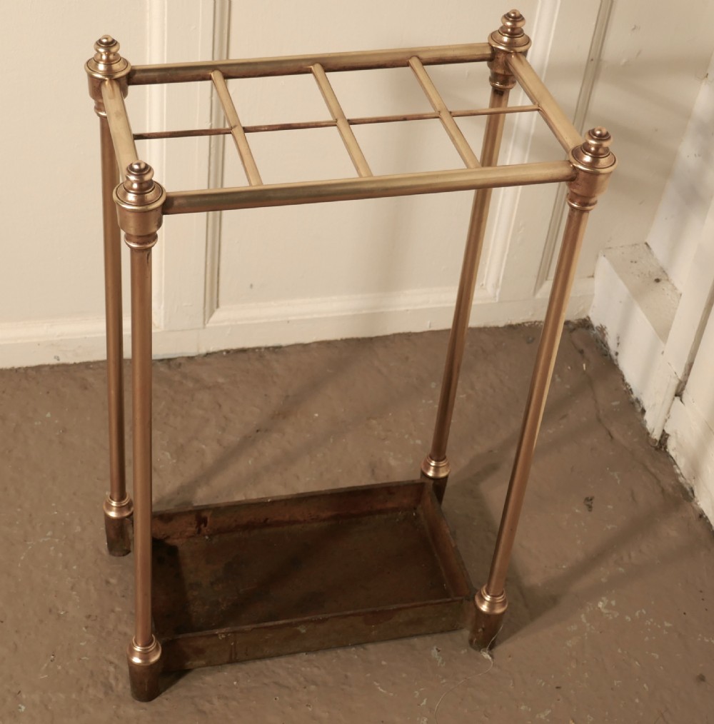 Victorian Brass and Cast Iron Walking Stick Stand or Umbrella Stand View VII