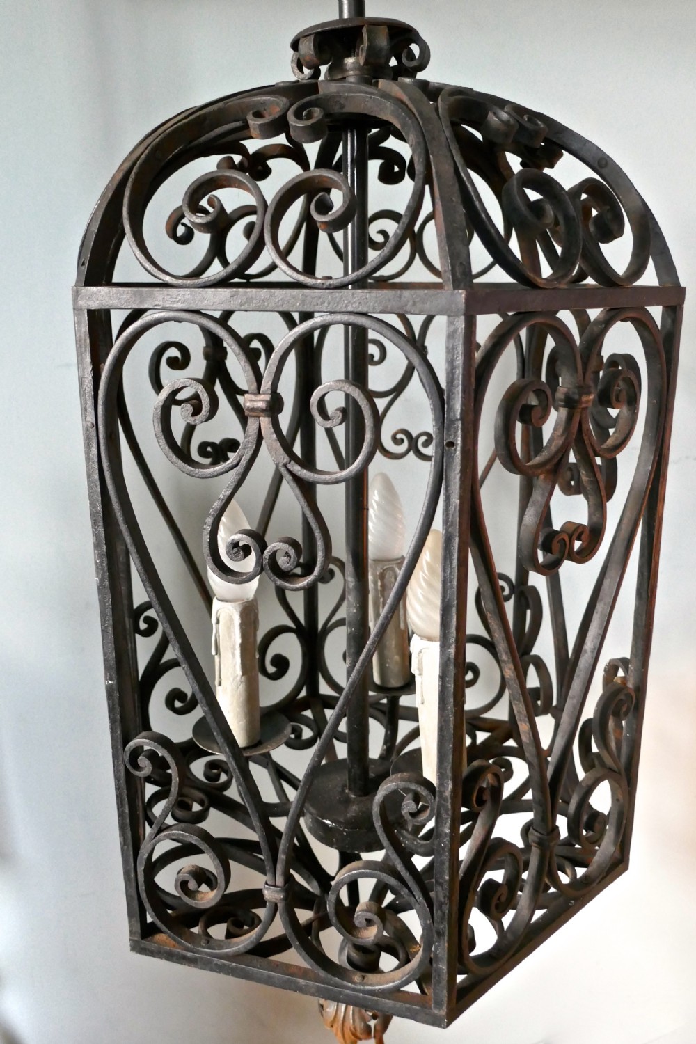 Very Large Decorative Wrought Iron Porch Lantern View IV