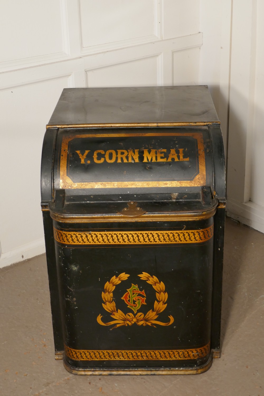 Large 19th Century American Troemner of Philadephia Toleware Cornmeal  Bin View II