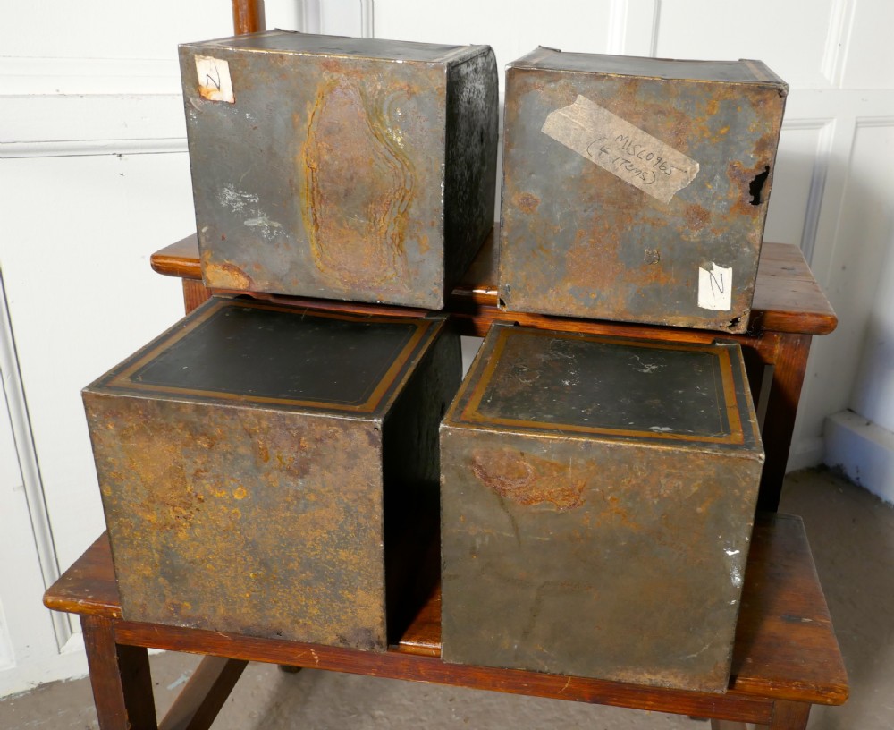 Set of 4 19th Century Tolewear Grocers Spice Canisters View VII
