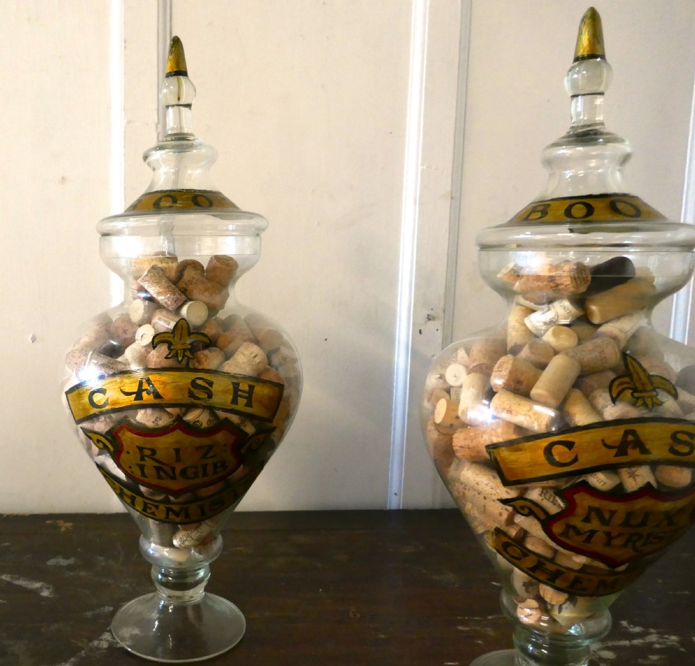 Collection of Three Very Large Apothecary or Old Boots Chemist  Jars Shop Display View II