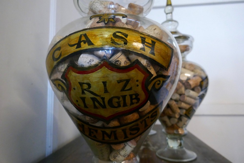 Collection of Three Very Large Apothecary or Old Boots Chemist  Jars Shop Display View IX
