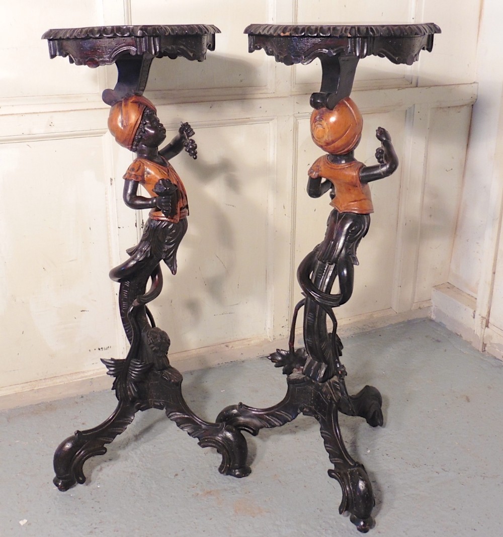 A Pair of Venetian Blackamoor Wine Tables