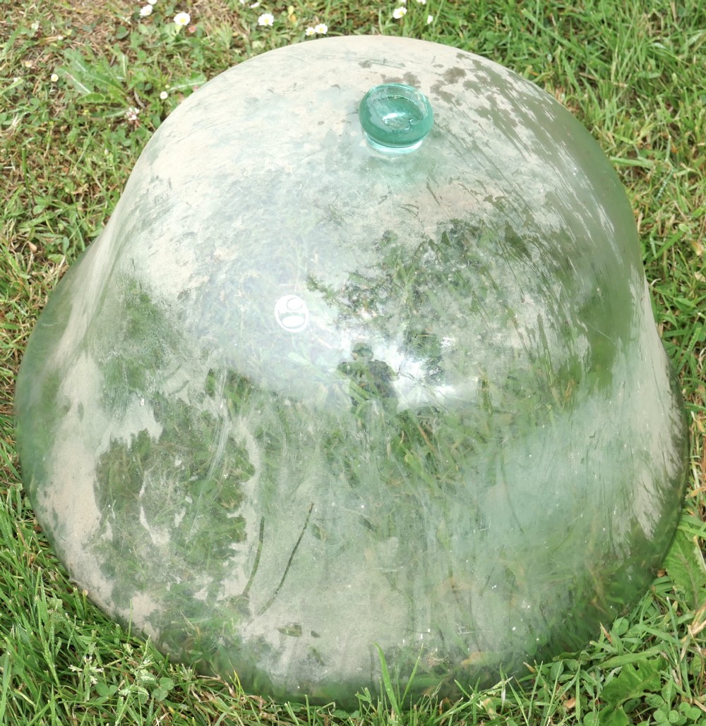 19th Century French Hand Made Glass Melon Cloche, cloche à melon ancienne