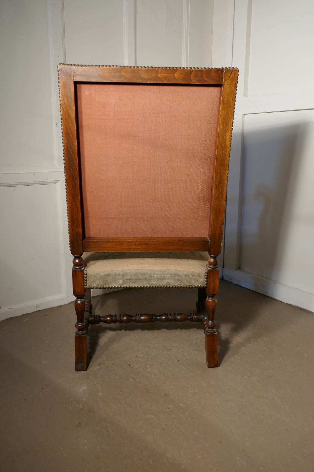 French Carved Walnut and Tapestry Library Chair  View V