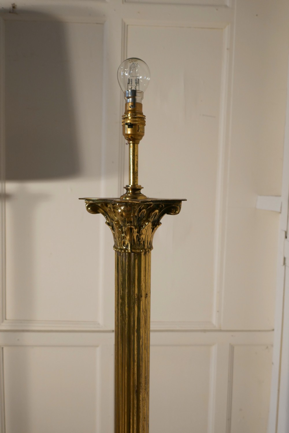 Pair of Corinthian Column Floor Lamps Brass Standard Lamps    View V