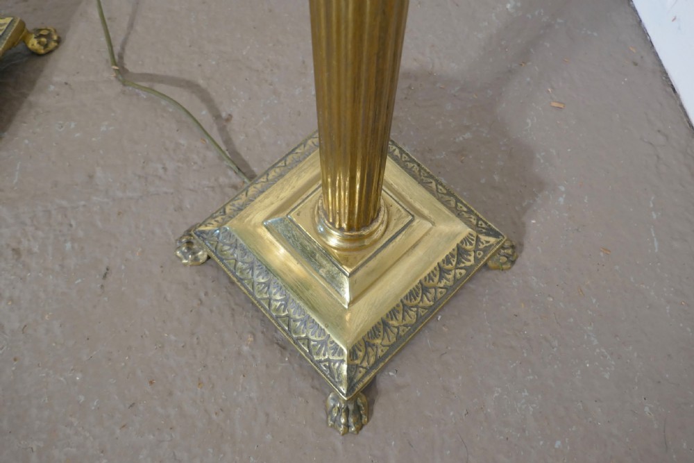 Pair of Corinthian Column Floor Lamps Brass Standard Lamps    View VIII