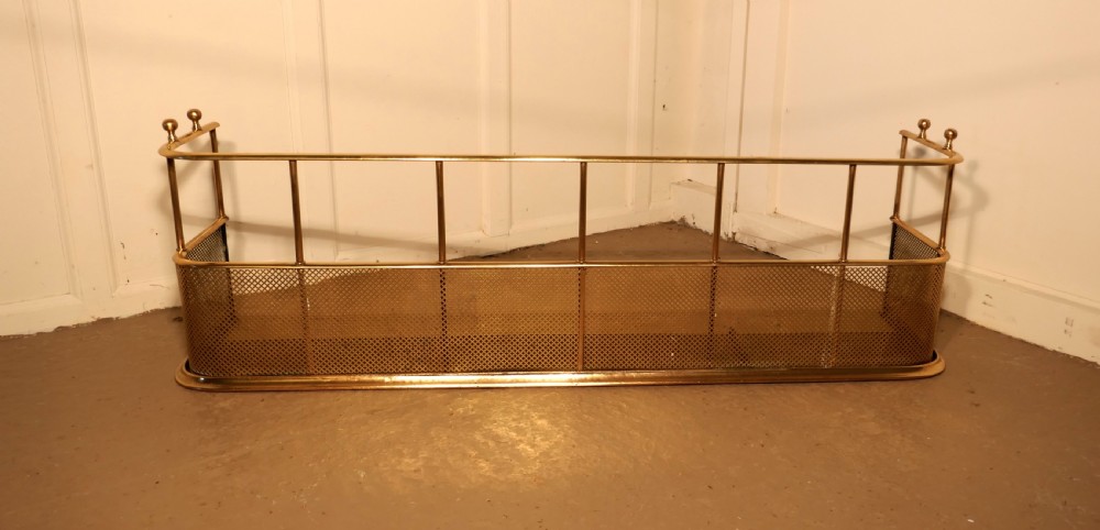 A Large Victorian Brass Club Fender  View IV