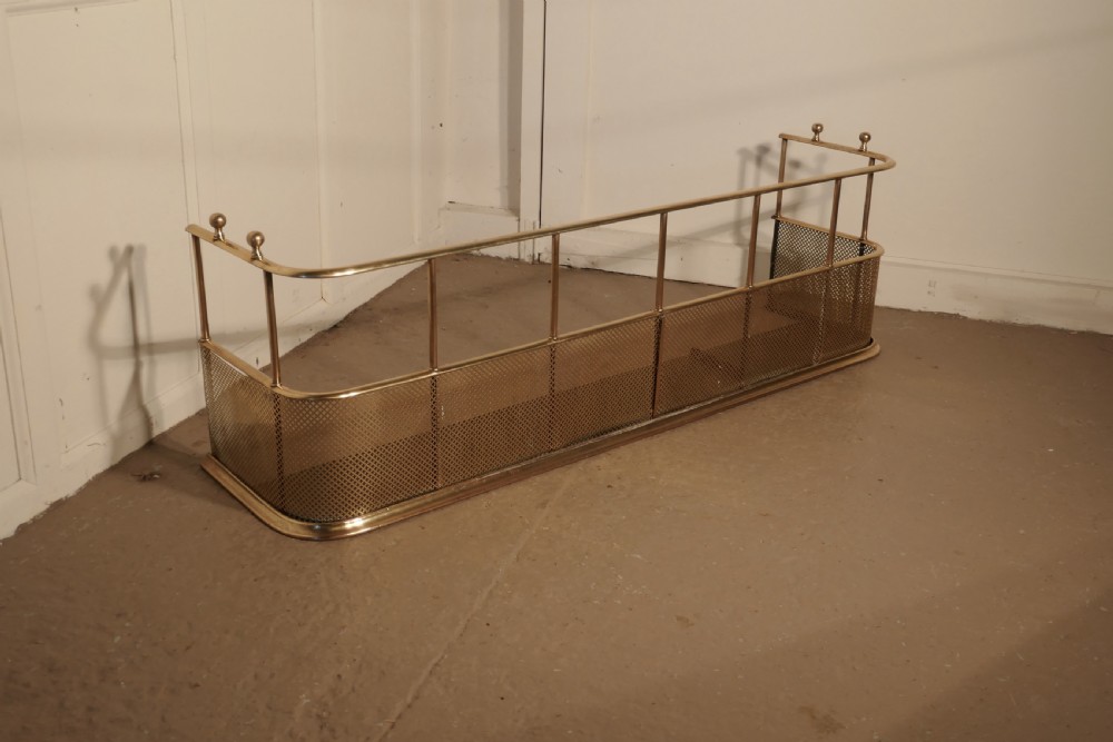 A Large Victorian Brass Club Fender  View VI