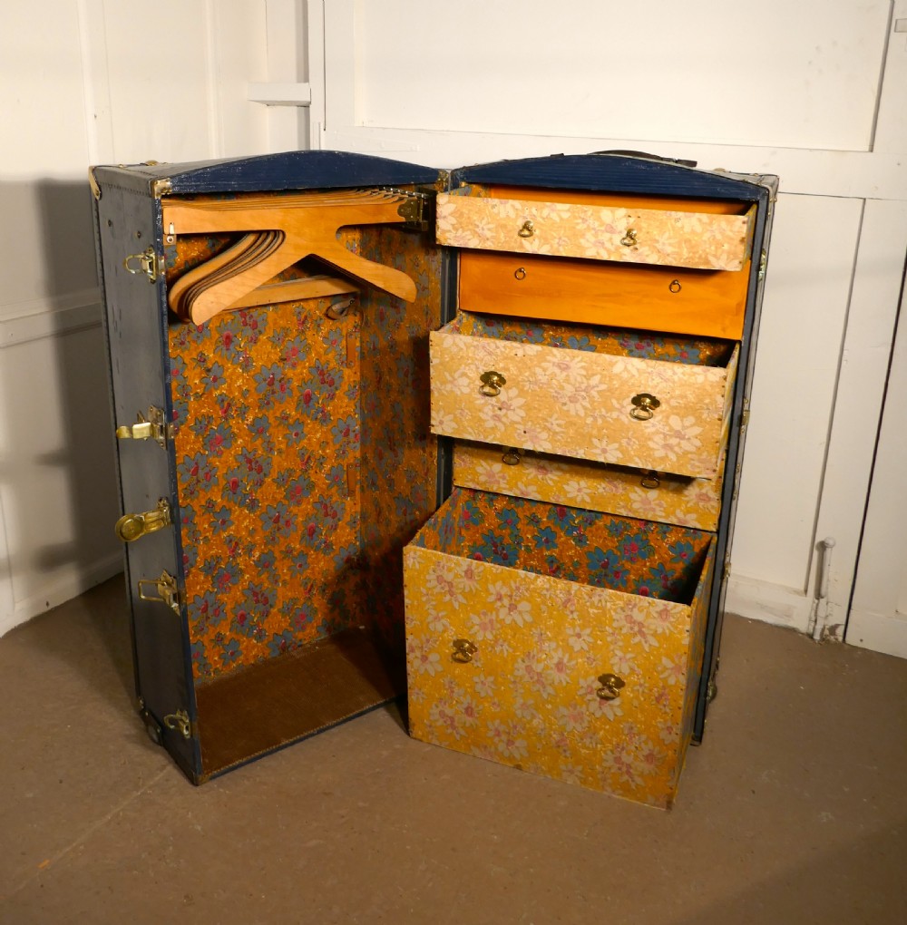 Fitted Steamer Trunk or Cabin Wardrobe, Portmanteau by LG Paris View IV