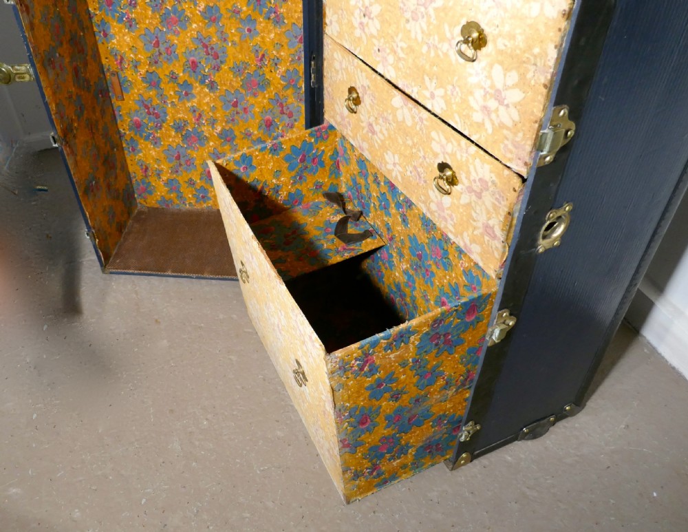 Fitted Steamer Trunk or Cabin Wardrobe, Portmanteau by LG Paris View VII
