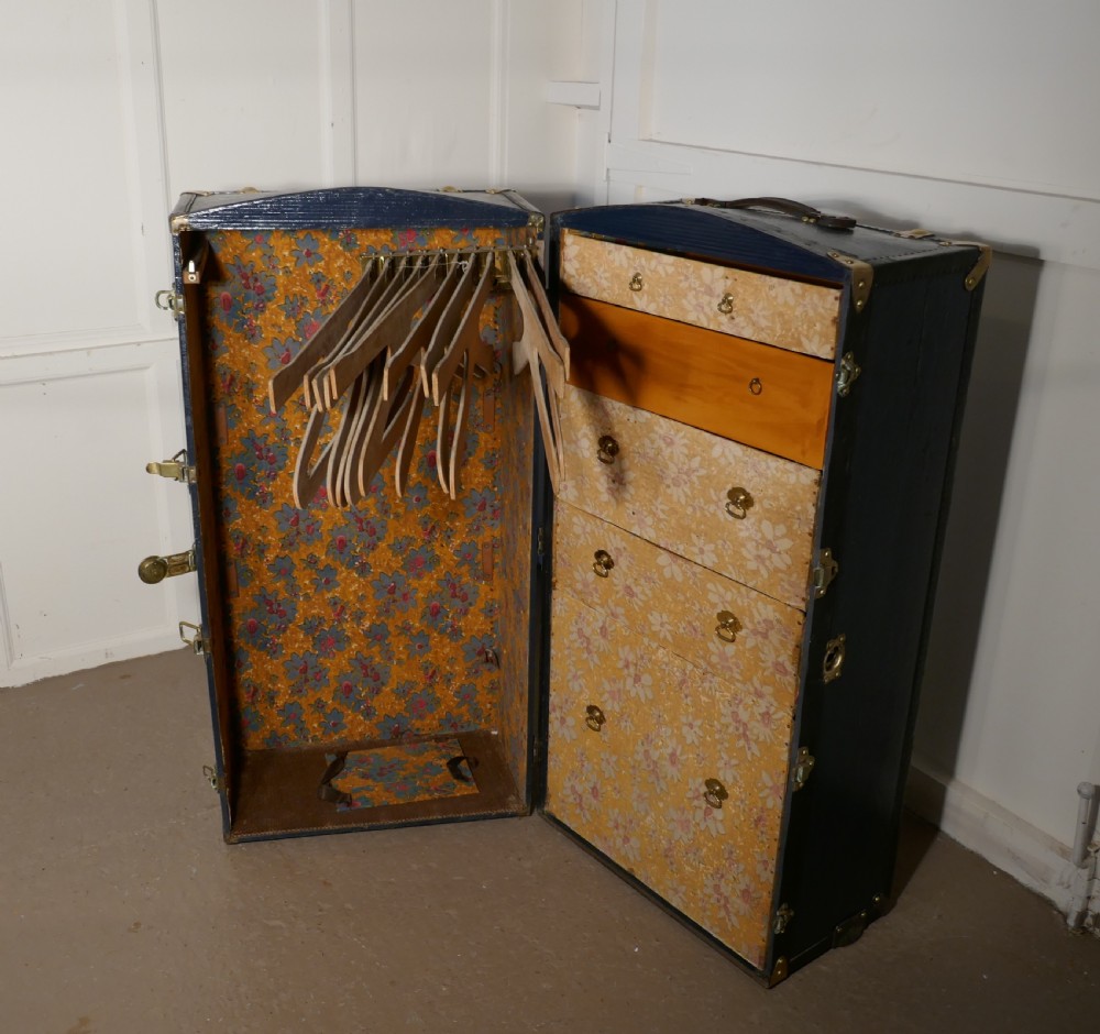 Fitted Steamer Trunk or Cabin Wardrobe, Portmanteau by LG Paris View X