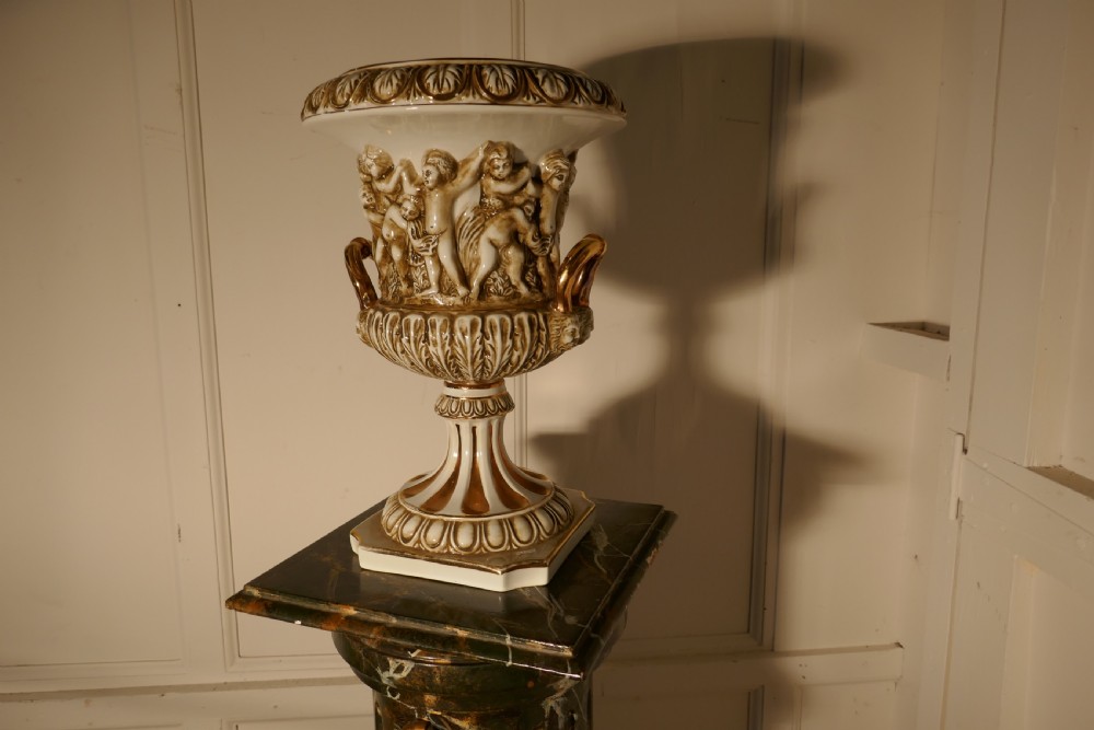 A Large R Capodimonte Italian Porcelain Figural Urn, Vase View II
