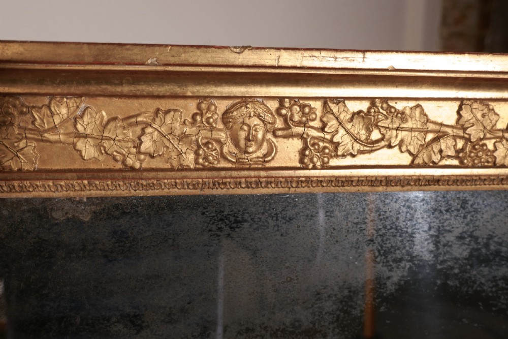 Large Heavy French Gold Shabby Wall Mirror View II