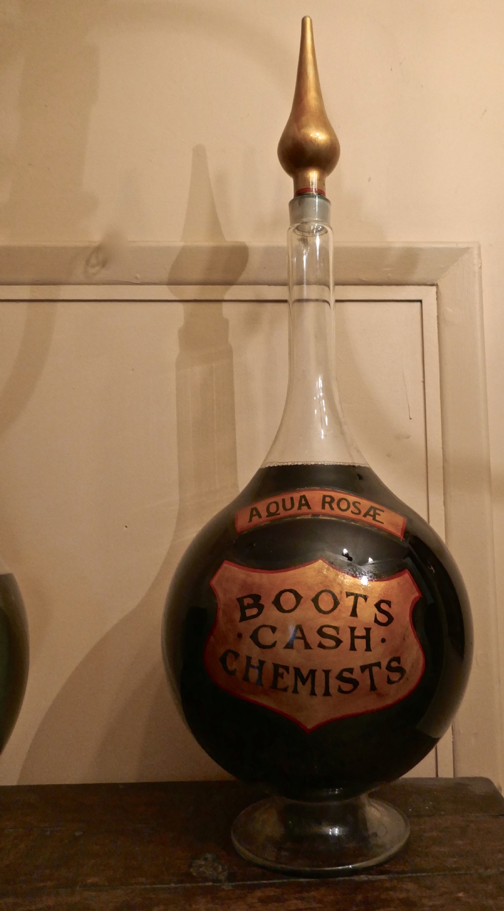 Trio of Very Large Antique Apothecary or Old Chemist Jars Shop Display   View III