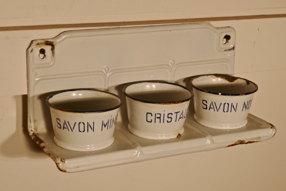 French Enamel, 3 Canister Soap Dish Laundry Set View III