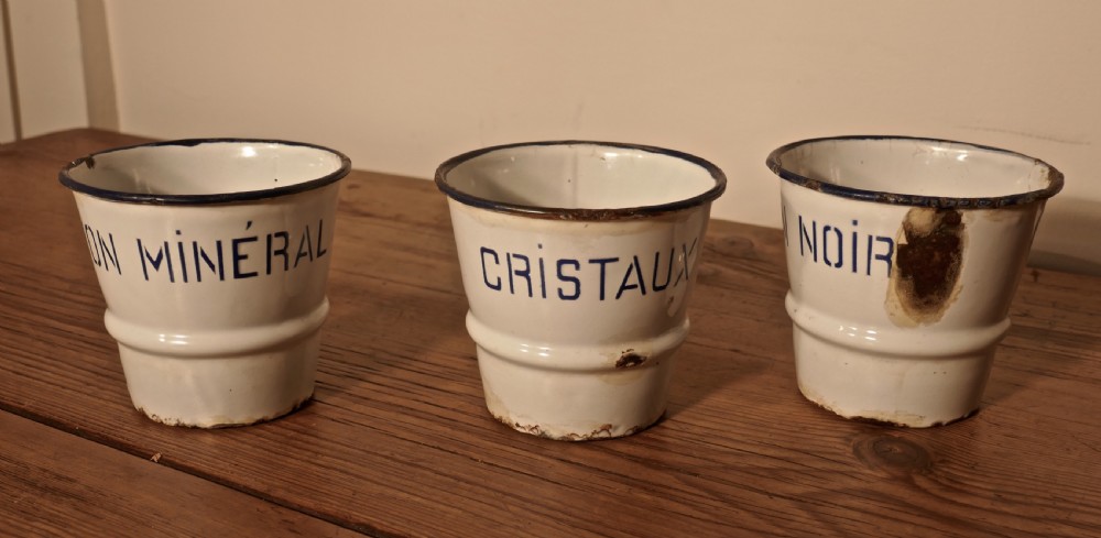 French Enamel, 3 Canister Soap Dish Laundry Set View V