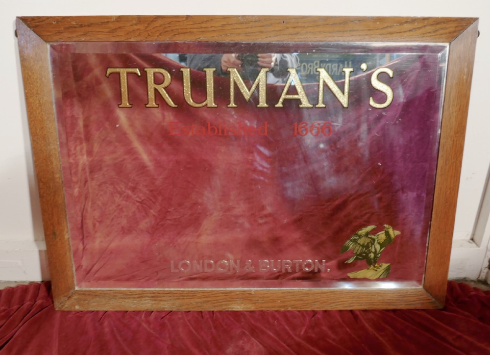 A TRUMAN’S Beer Advertising Mirror, Pub Mirror for Truman’s View III