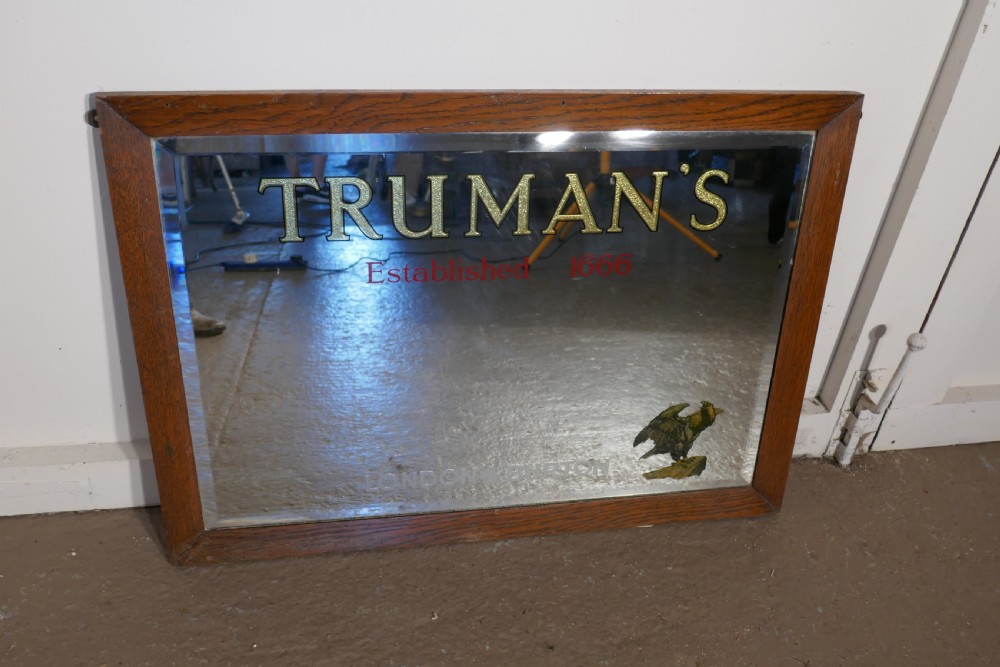 A TRUMAN’S Beer Advertising Mirror, Pub Mirror for Truman’s View VII