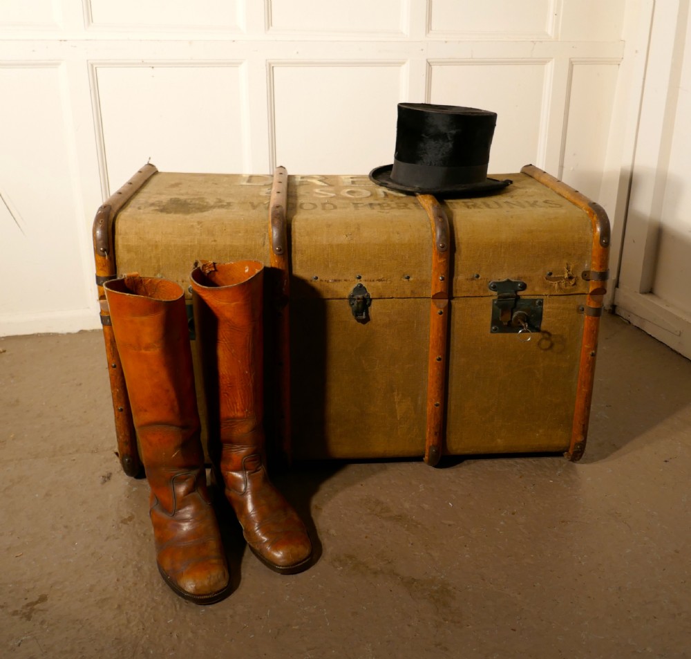 A Large Vintage Drew and Sons Canvas Steamer Trunk View II