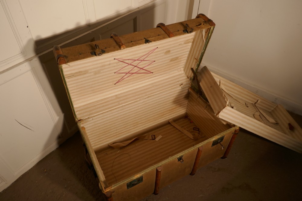 A Large Vintage Drew and Sons Canvas Steamer Trunk View III