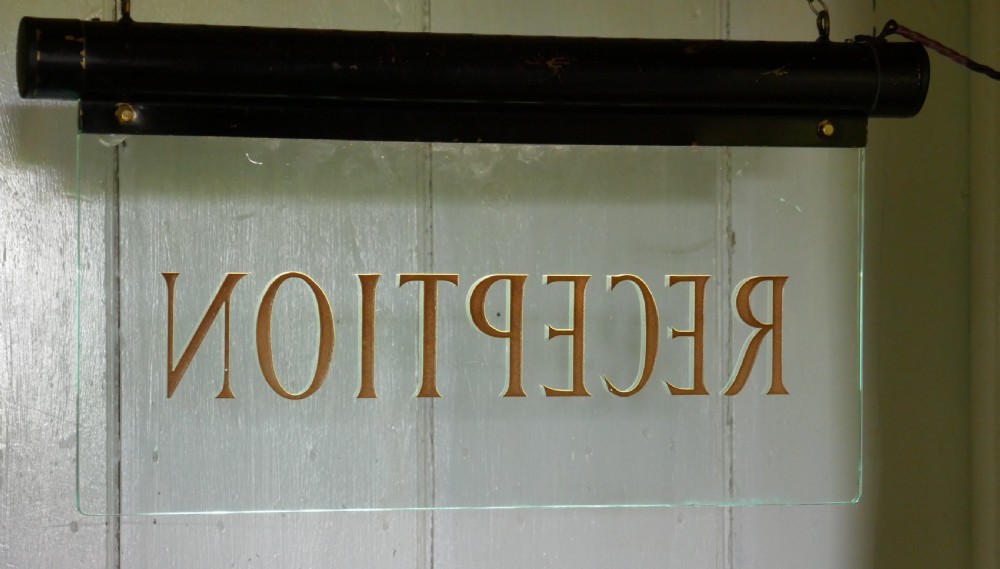 Art Deco Illuminated Hotel Reception Sign View IV