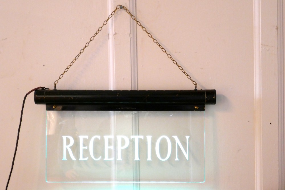 Art Deco Illuminated Hotel Reception Sign View VIII
