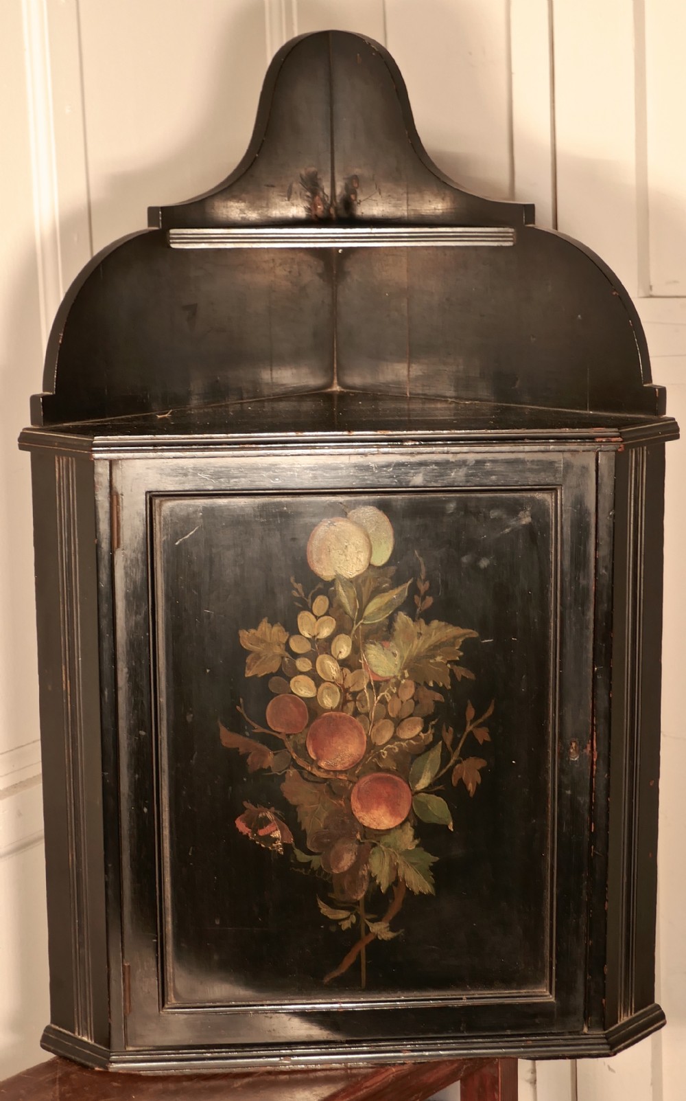 Victorian Painted Ebonised Corner Cabinet 