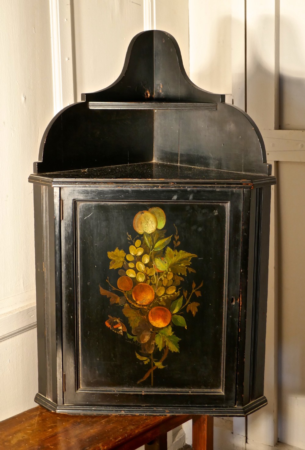 Victorian Painted Ebonised Corner Cabinet  View II