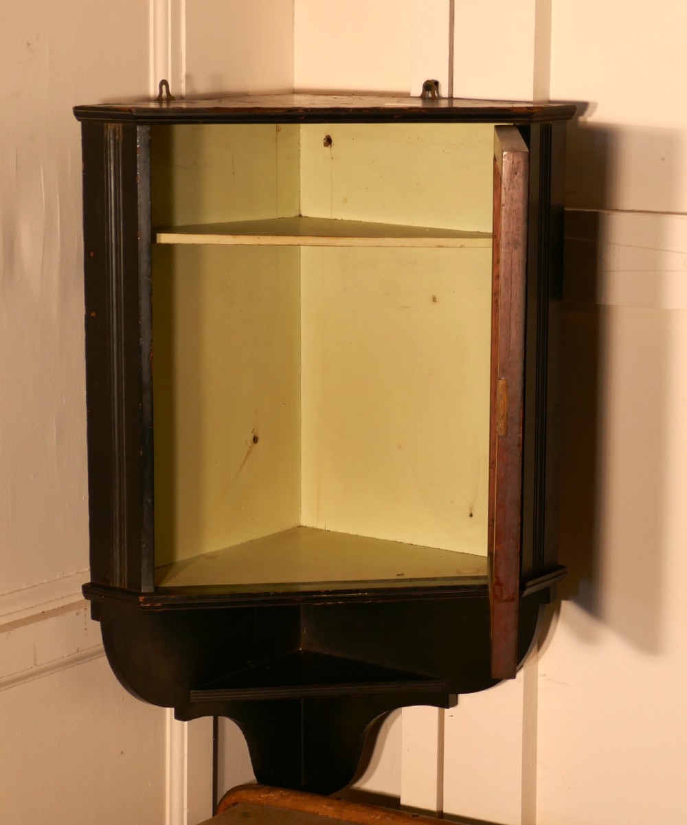 Victorian Painted Ebonised Corner Cabinet  View III