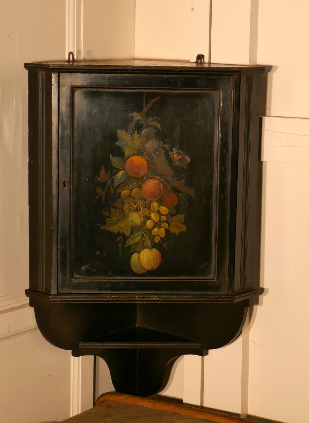 Victorian Painted Ebonised Corner Cabinet  View V