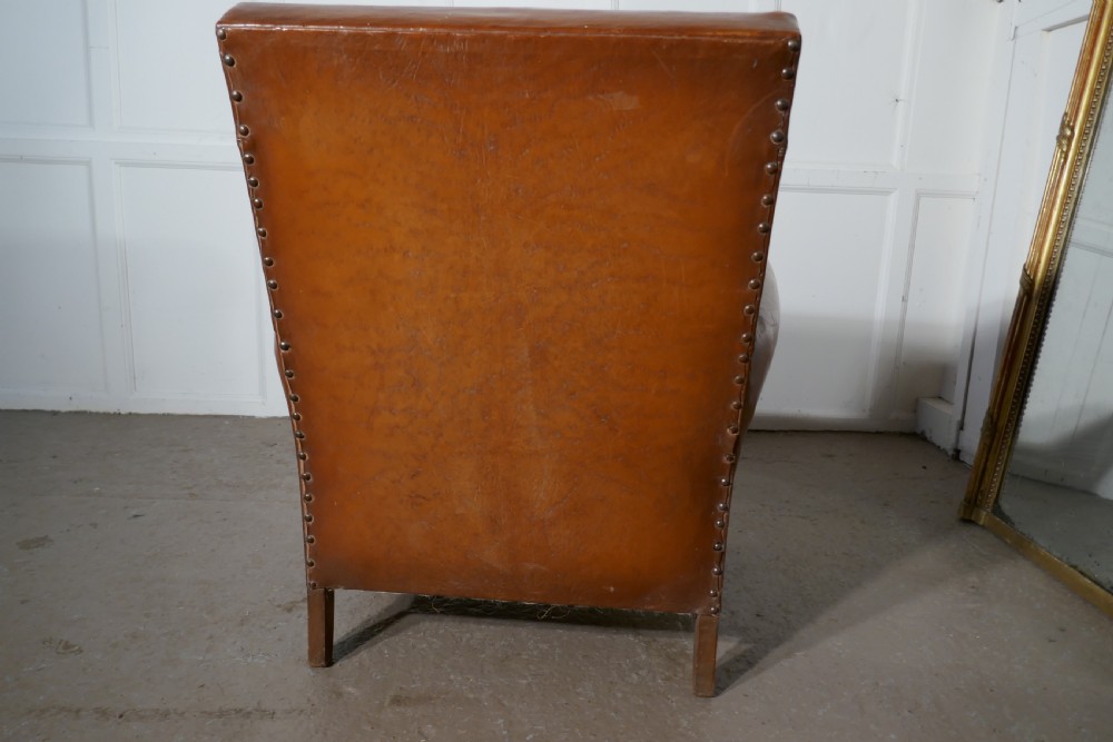 French Art Deco Leather Club Chair View V
