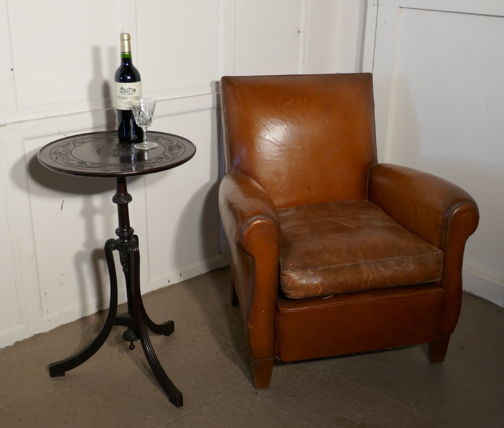 French Art Deco Leather Club Chair View X