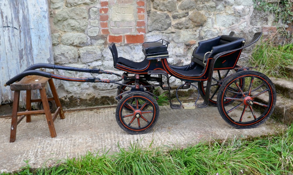 A Child Size Edwardian Dog Cart, Tiny Pony Trap, Rally Cart