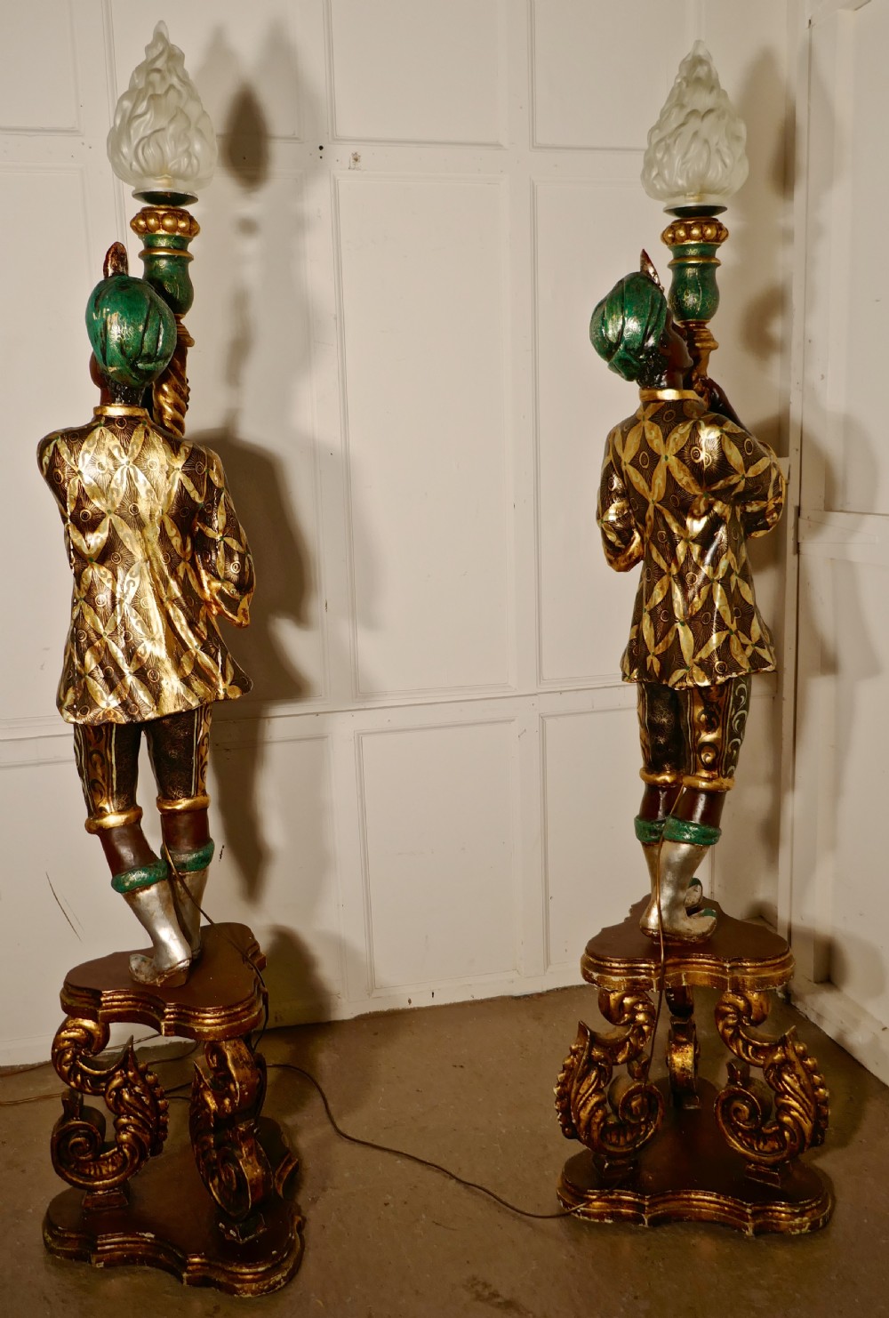 A Magnificent Pair of Venetian Blackamoor Candelabra View II